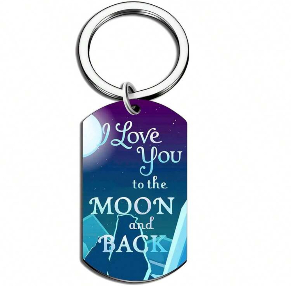 3/$25 I Love You To The Moon And Back Stainless Steel Keychain NEW